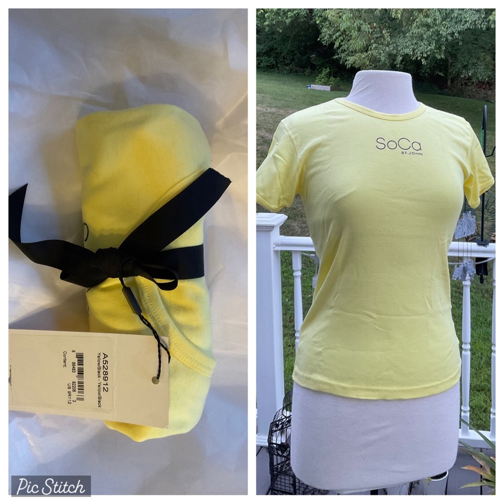 SOCA St John Yellow large medium T shirt NWT